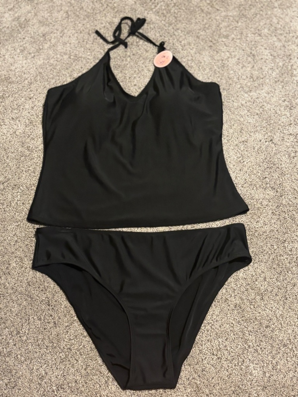 Bobbie Brooks Black Swim Two-Piece Halter Set